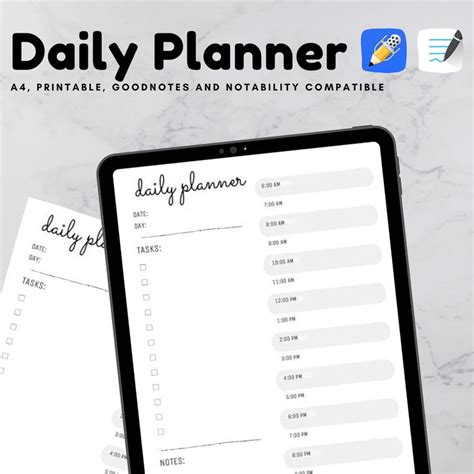 The Daily Planner Is On Top Of A Tablet