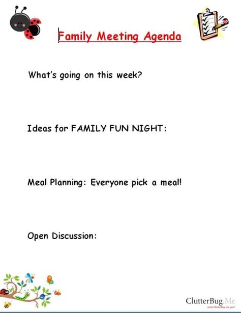 Get the family meeting agenda here. Family meetings are awesome!
