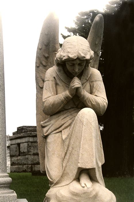 Spiritual Guardian Angel Kneeling In Prayer Greeting Card For Sale By