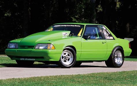 Green Ford Mustang Lx Foxbody Coupe Drag Racing Car Ford Mustang