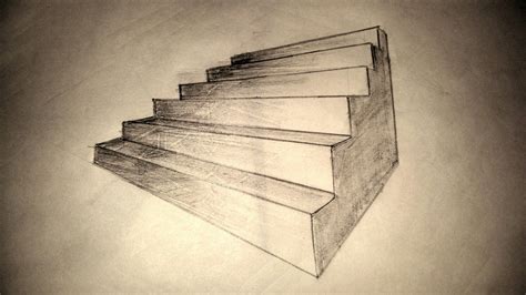3d Sketch Stairs In 2 Point Perspective My Creations Stairs Point
