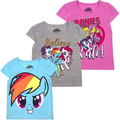 My Little Pony Hasbro Twilight Girls Short Sleeve T Shirt Pack Of 3