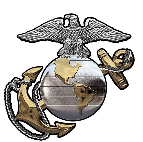 Us Marine Corps Ega Gold And Silver All Metal Sign 16 X 16 North