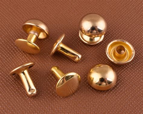 50 Sets Gold Metal Rivets10mm Rapid Rivetsdecorative Rivets Etsy