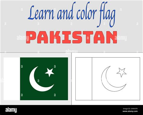 Pakistan National Flag Coloring Book Pages For Education And Learning