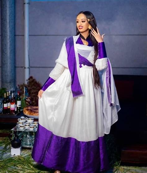 Amazing Purple Menen Ethiopian Traditional Dresseritrean Etsy Ethiopian Traditional Dress