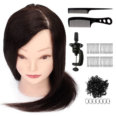 100 Real Human Hair 16 Hairdressing Mannequin Head Dummy Doll Salon