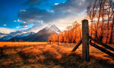 Sunrise Breeze New Zealand Plain Mountain Hd Wallpaper
