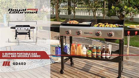 Royal Gourmet GD401 GD402 GD403 4 BURNER PORTABLE GAS GRILL AND