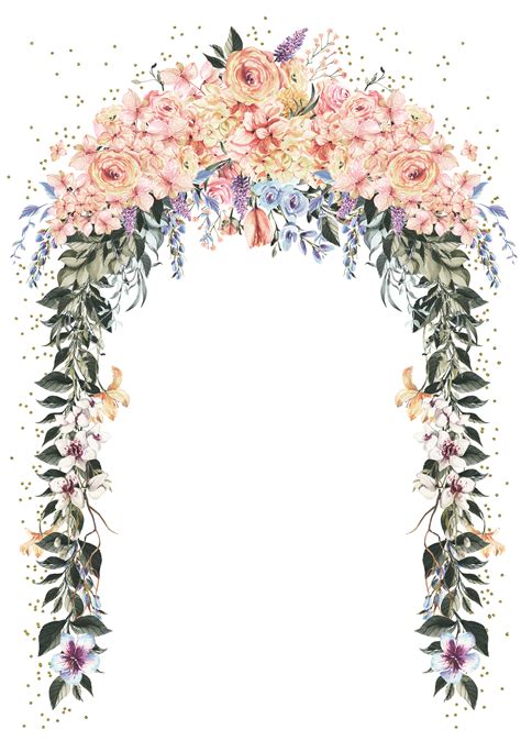 Pastel Flowers Gate Wedding Invitation Template Greetings Island