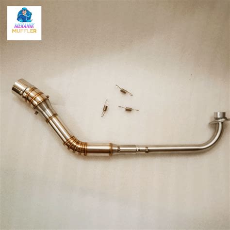 Leher knalpot pipa jalur kolong bawah full setainlis supra x125 blade