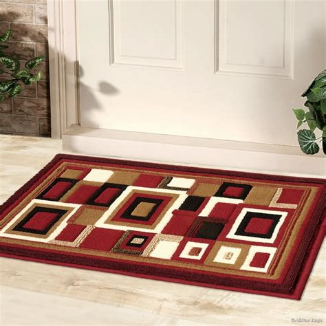 Allstar Red Doormat Accent Rug Abstract Modern Area Carpet Rug 2 0 X
