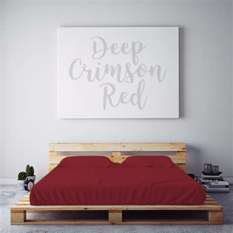 Deep Crimson Red November Feature Sheet Set ~ Regular King Size The