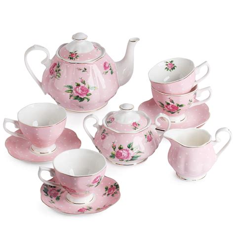 Buy Btat Floral Tea Set Tea Cups Oz Tea Pot Oz Creamer And