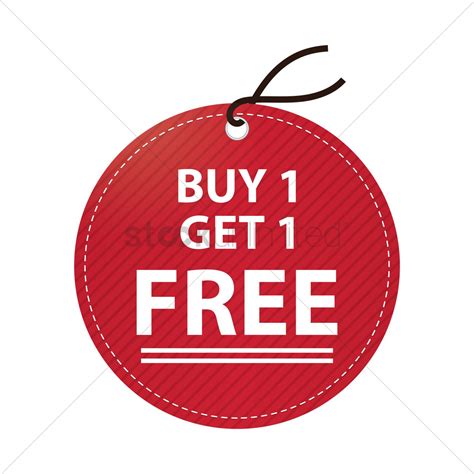 Free Buy One Get One Free Tag Vector Image 1502100 Stockunlimited