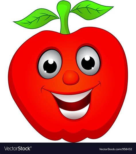 Apple Smile Royalty Free Vector Image Vectorstock Fruit Cartoon