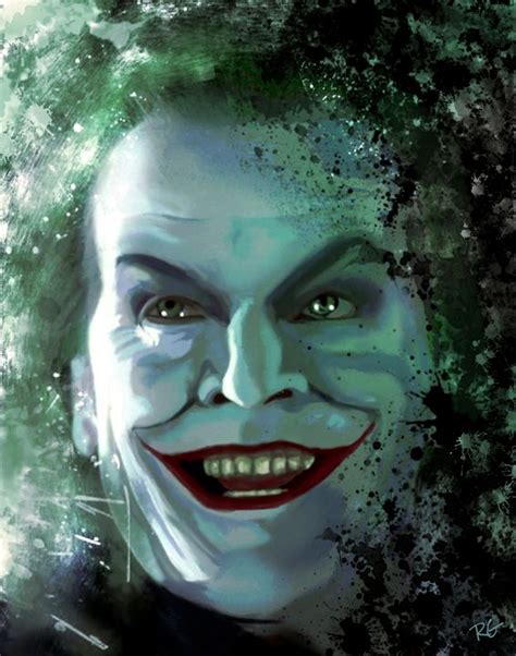 Batman Joker Jack Nicholson Portrait Rgillustration Paintings