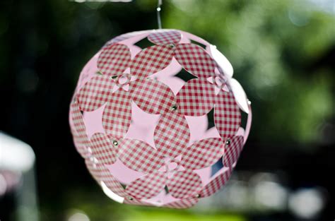 The strips were scored and folded at each peak and valley. Red & White Gingham Paper Flower Globes from Martha ...