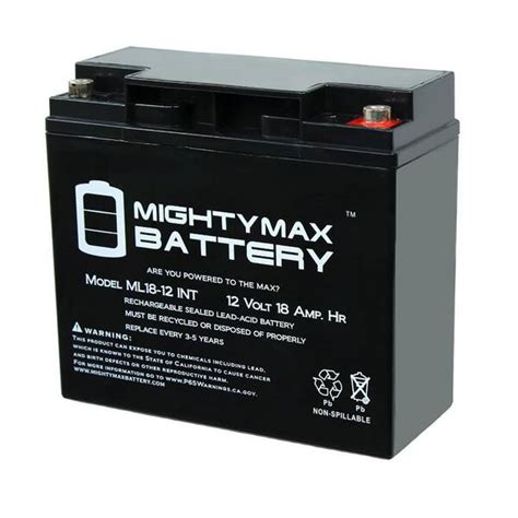 Mighty Max Battery 12v 18ah Sla Internal Thread Replacement For Np18