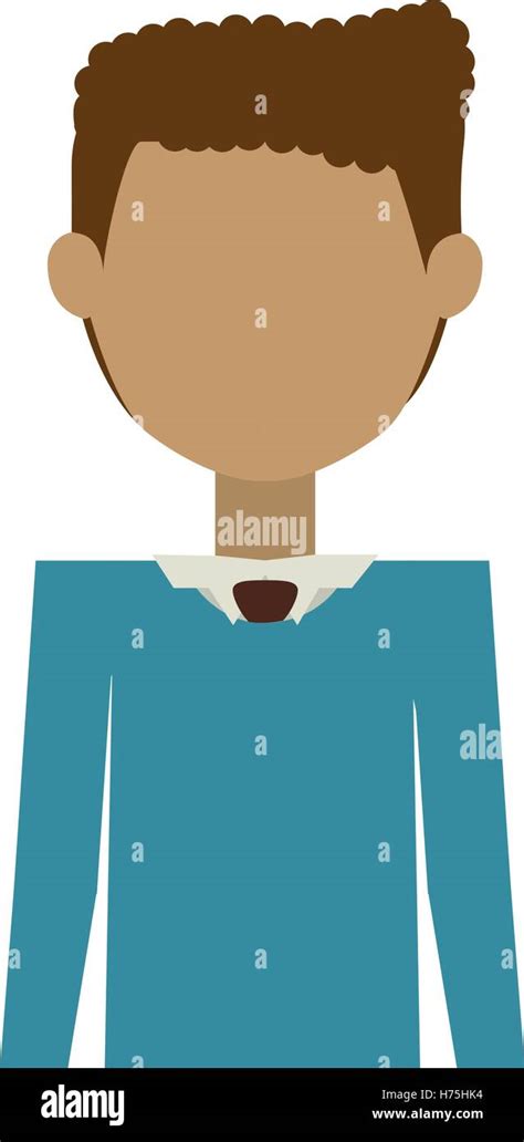 Half Body Man Wearing Formal Suit Without Face Vector Illustration