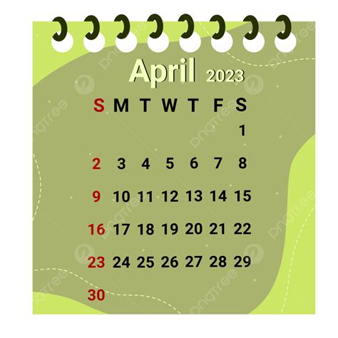 Calendar April 2023 Calendar April New Year Png Transparent Clipart
