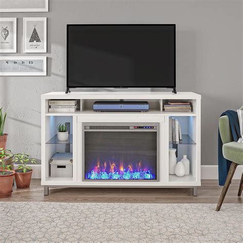 Ameriwood Home Lumina Fireplace Tv Stand For Tvs Up To White