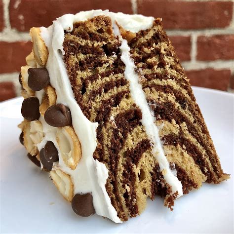 Chocolate Peanut Butter Swirl Cake With Salted Vanilla Buttercream