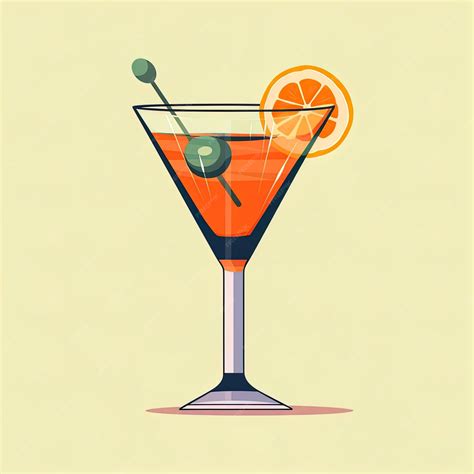 Premium Ai Image Martini Glass Vector Illustration Flat Design