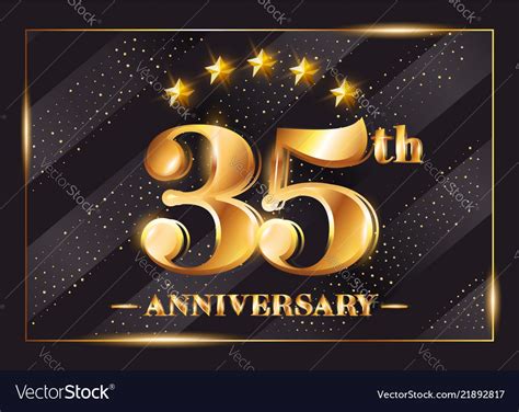 35 Years Anniversary Celebration Logo 35th Vector Image
