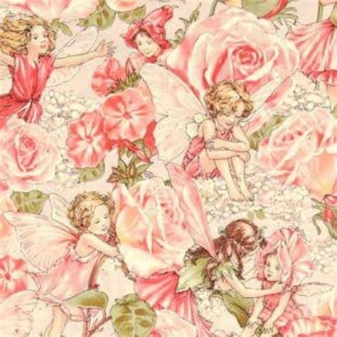 Michael Miller Sweet Garden Flower Fairies Cotton Fabric Dc4220 Rose D