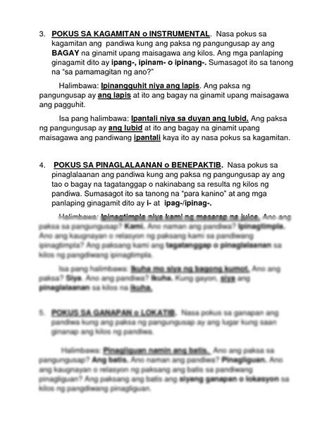 Solution Filipino 10 Pokus Ng Pandiwa Studypool