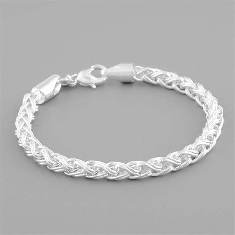 24cm super fashion , high quality packaging & shipping packages included: Women Lady 925 Sterling Silver Twisted Bracelet Chain Cuff ...