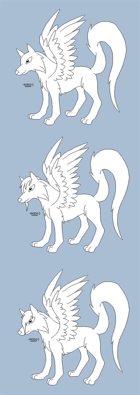 Free Winged Wolf Bases By Enixeadopts On Deviantart