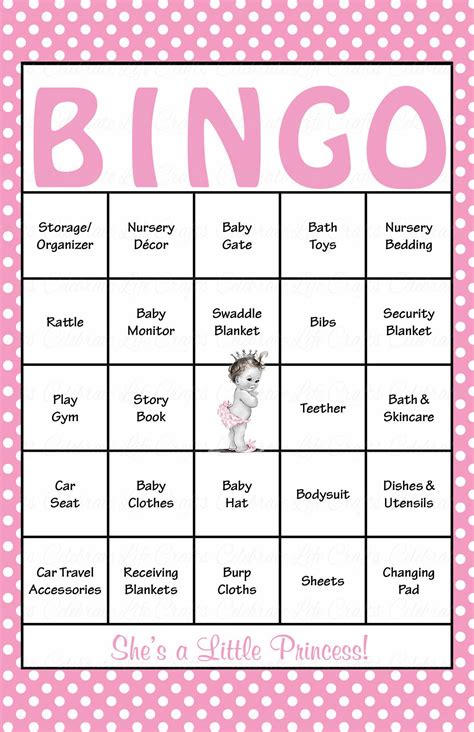 Printable Baby Shower Bingo