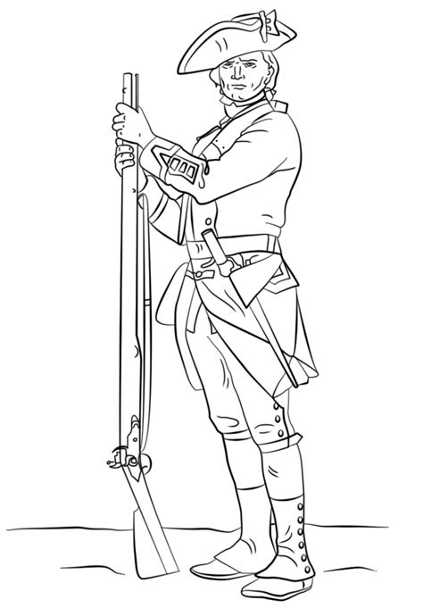 British Revolutionary War Soldier Coloring Page Colouringpages