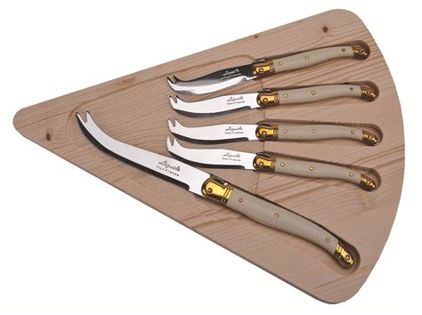 Jean Dubost Laguiole 5-Piece Cheese Knife Set, Ivory | Cheese knife set