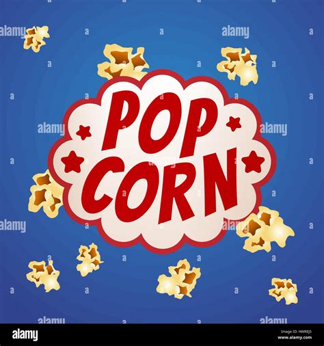 Pop Corn Sign Logo Vintage Poster Vector Illustration Stock Vector