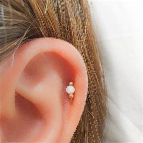 Helix Earring Cartilage Piercing Opal Helix Climber Stud Etsy