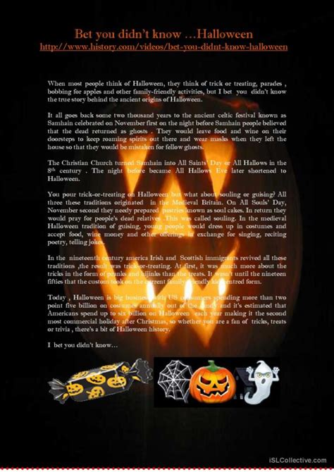 Bet You Didn T Know Halloween English Esl Worksheets Pdf And Doc