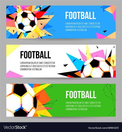 Football Tournament Banner Templates Set With Sports Banner Templates