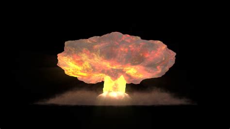 Nuclear Blast Mushroom Cloud With Alpha Channel Stock Video Footage