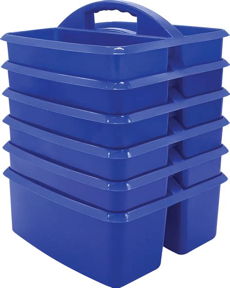 Blue Plastic Storage Caddies 6-Pack - TCR32250 | Teacher Created Resources