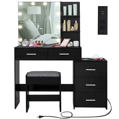 Buy Usikey Large Vanity Set With 10 Led Lights And Charging Station