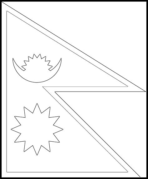 Nepal Flag Colouring Page Flags Web