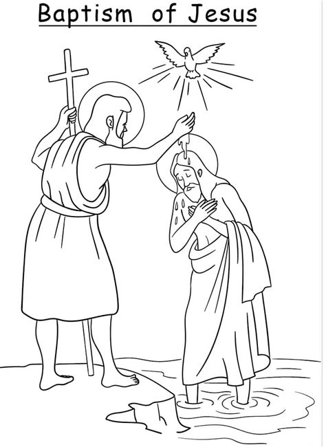 Free Baptism Of Jesus Coloring Page Free Printable Coloring Pages For