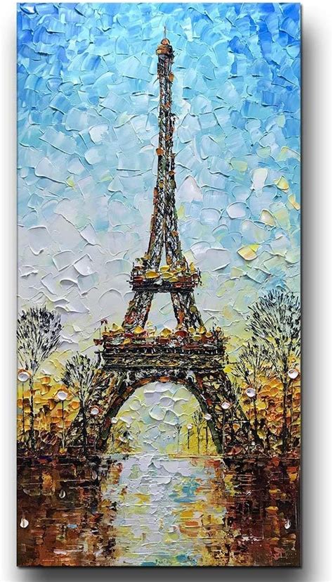 Asdam Art 100 Hand Painted Eiffel Tower In Paris Oil