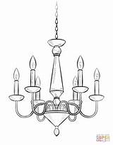 Chandelier Drawing Draw Coloring Candelabra Step Easy Simple Drawings Template Dessin Sketch Supercoloring Cartoon Colorier Perspective Light Chandeliers Coloriage Paper sketch template