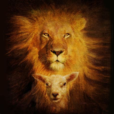Justinen Creative Group Lion And Lamb Lion Of Judah Jesus Lion Artwork