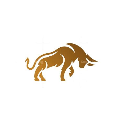 Brown Golden Bull Logo Bull Logo Bull Graphic Design Illustration