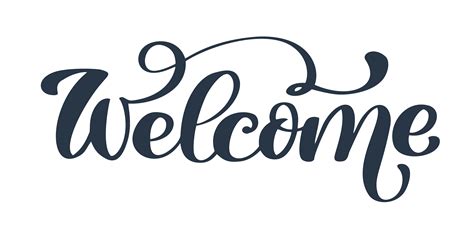 Welcome Hand drawn text 371208 Vector Art at Vecteezy